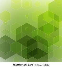 green vector background. abstract hexagon illustration