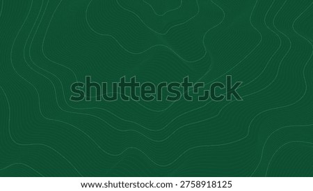 Green vector background with abstract topographic lines, creating a seamless pattern. The design is suitable for maps, presentations, or creative projects. Desktop wallpaper design.