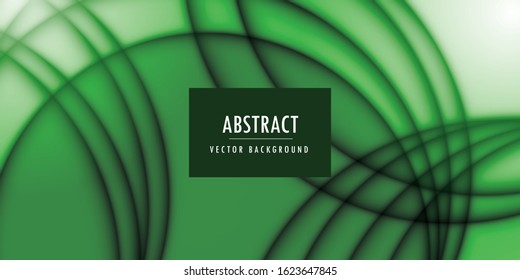 Green vector background with circle and curve line element overlap layer