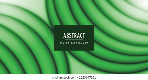 Green vector background with circle and curve line element overlap layer