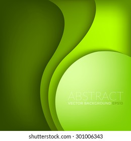 Green vector background with circle and curve line element overlap layer paper for text and message artwork design