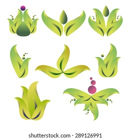 green vector background clean nature eco leaves