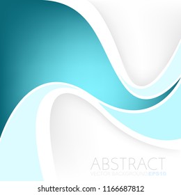 Green vector background curve line element overlap layer on white space for design