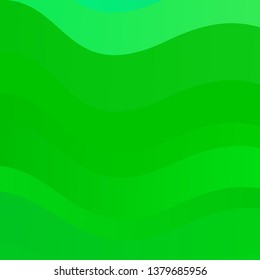 Green vector background with curves. Bright illustration with gradient circular arcs. Pattern for websites, landing pages.