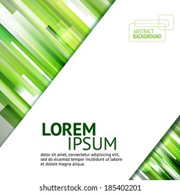 Green vector background with frame. Abstract motion. Lighting effects. Place for text.