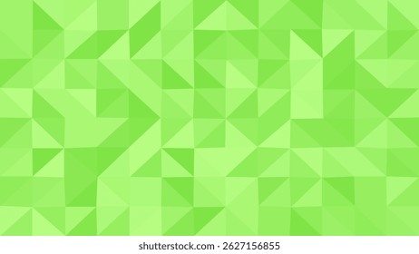 Green vector background with geometric triangle pattern, ideal for modern, eco-friendly, or digital presentation design.