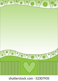 Green vector  background with heart and dots