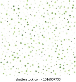 Green Vector Background. Green and herbaceous circles on white square background. Vector green round confetti splash isolated on white background. Spring background. For covers, postcards, website.