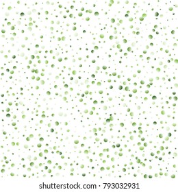 Green Vector Background. Green and herbaceous circles on white square background. Vector green round confetti splash isolated on white background. Spring background. For covers, postcards, website.