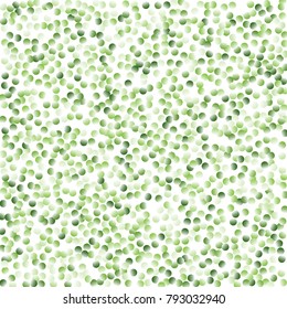 Green Vector Background. Green and herbaceous circles on white square background. Vector green round confetti splash isolated on white background. Spring background. For covers, postcards, website.