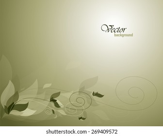 Green Vector Background with Leaves.