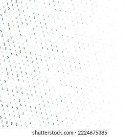 Fondo vectorial verde con signos de dólares. Patrón geométrico simple con símbolos bancarios.