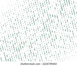 Fondo vectorial verde con signos de dólares. Patrón geométrico simple con símbolos bancarios.