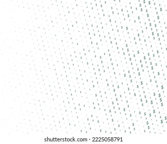 Fondo vectorial verde con signos de dólares. Patrón geométrico simple con símbolos bancarios.