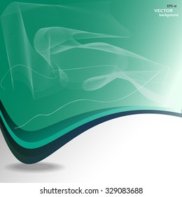 Green vector background with wave 