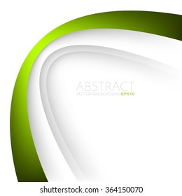 Green vector background white curve line paper overlap layer with space for text and message artwork background design