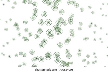 Green vector background with xmas snowflakes. Blurred decorative design in xmas style with snow. New year design for your ad, poster, banner.