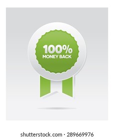 green vector badge 100% money back