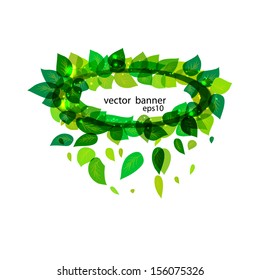 green vector banner eps 10