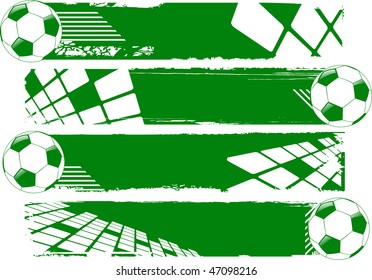 the green vector banner soccer balls