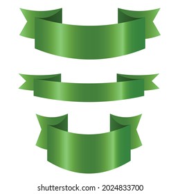Green vector banners. Vector banner. Different sizes and shapes of flat banners. Isolated on white background. Vector design elements. Christmas colors banner templates. Vector realistic banners.