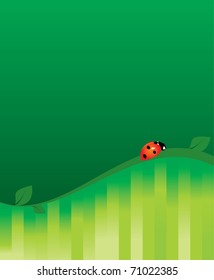 green vector blank with ladybug