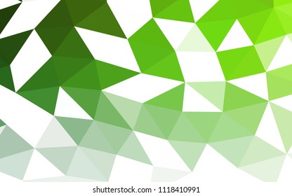 Green vector blurry hexagon blurry triangle. An elegant bright illustration with gradient. Brand new style for your business design.