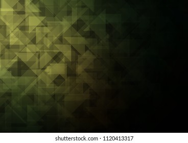 Green vector blurry hexagon blurry triangle. Brand new colored illustration in blurry style with gradient. Triangular pattern for your business design.