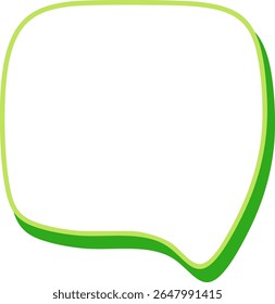 Green vector bordered blank speech bubble offering creative space for text, graphics, comics, presentations with minimalist design