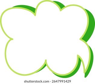 Green vector bordered blank speech bubble offering creative space for text, graphics, comics, presentations with minimalist design