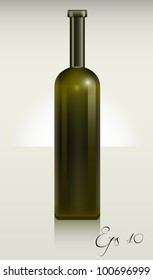 green vector bottle of wine