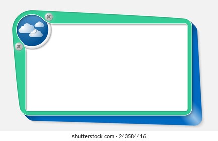 green vector box with screws and clouds