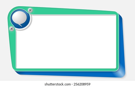 green vector box with screws and speech bubble