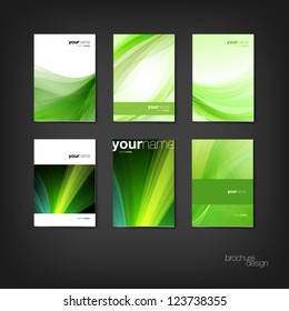 Green Vector Brochure / Booklet Cover Design Templates Collection