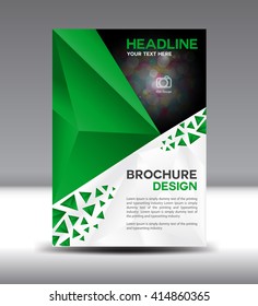 Green Vector brochure flyer and cover template polygon vector illustration Size A4
