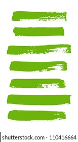 Green vector brush strokes collection