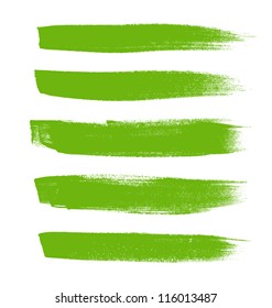 Green vector brush strokes collection