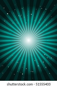 Green vector burst of stars