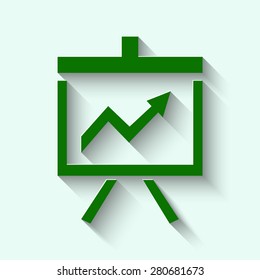 Green Vector Business Growing Chart Presentation Icon