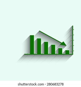 Green  Vector Business Growing Chart Presentation Icon