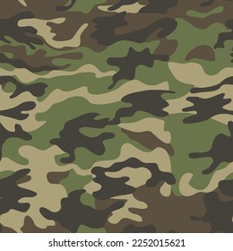 
Green vector camouflage pattern, army fabric texture, trendy street background.