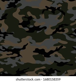 
Green vector camouflage pattern for printing clothes, fabrics. Stylish design. Hunting background.