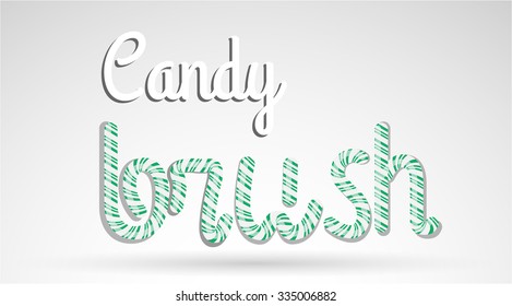 Green vector candy cane brush.