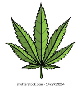 green vector cannabis leaf. marijuana, weed, drugs.