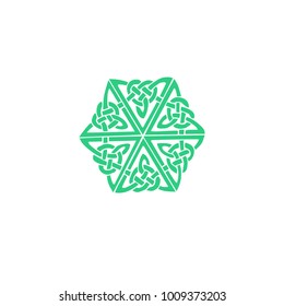 Green Vector Celtic Knot on White Background