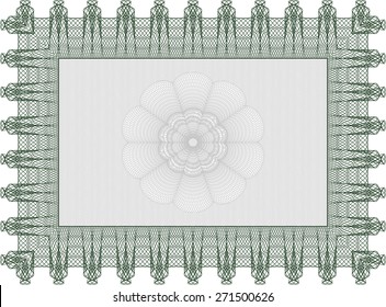 Green Vector certificate background. Modern style