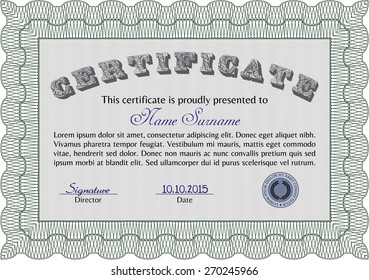 Green Vector certificate template.