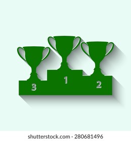 Green vector champions cup icons 
