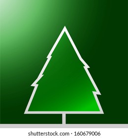Green vector  Christmas card. With abstract tree.
