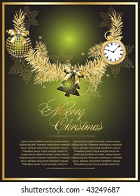 green vector christmas illustration